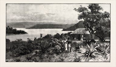 CENTRAL AFRICA, KAVALA ISLAND ON LAKE TANGANYIKA, engraving 1890, engraved image, history, arkheia,