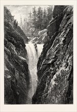 FALLS OF THE AAR AT HANDECK, SWITZERLAND, 19th century engraving