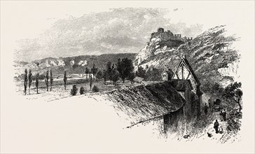 NEAR CHATEAU GAILLARD, NORMANDY AND BRITTANY, FRANCE, 19th century engraving
