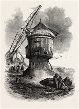 MILL AT ST. SERVAN, NORMANDY AND BRITTANY, FRANCE, 19th century engraving