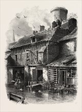 Mill Stream at Vitre, NORMANDY AND BRITTANY, FRANCE, 19th century engraving