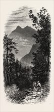The North Side of the Gemmi, the passes of the alps, 19th century engraving