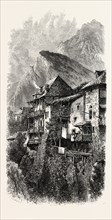 St. Michel, Mont Cenis Road, the passes of the alps, 19th century engraving
