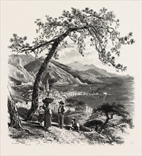 Mentone, the Cornice road, Menton, France, Menton, 19th century engraving