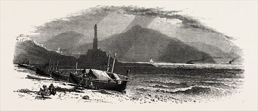 The Coast near Genoa, the Cornice road, Liguria, Italy, 19th century engraving
