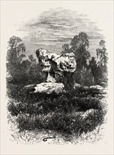 Natural Rock at Franchard, the forest of Fontainebleau, France, 19th century engraving