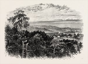 Viaduct on the Lyons Railway, Fontainebleau, France, 19th century engraving