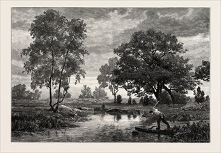 MARE NEAR BELLE CROIX, FRANCE, 19th century engraving