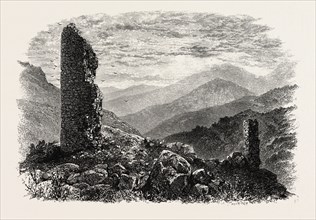 The Canigou, from Mont Louis, THE PYRENEES, FRANCE, 19th century engraving