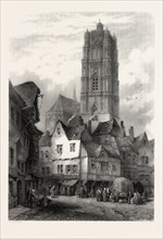 Cathedral at Rodez, THE PYRENEES, FRANCE, 19th century engraving
