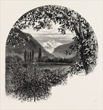 The Jungfrau, from Interlaken, Bernese oberland, Berner Oberland, Switzerland, 19th century