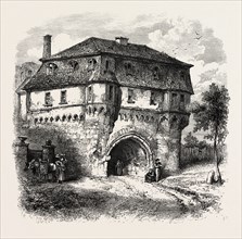 Old Gate at Andernach. the Rhine, Germany, 19th century engraving
