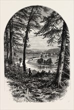 THE VALE OF AVOCA, Ireland, Irish, Eire, 19th century engraving