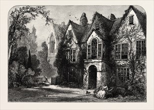 Raleigh's House at Youghal, Ireland, Irish, Eire, 19th century engraving
