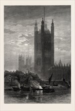 THE VICTORIA TOWER, FROM LAMBETH, SCENERY OF THE THAMES, UK, U.K., Britain, British, Europe, United