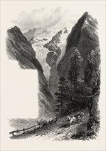 On the Stelvio Pass, the Alps----, 19th century engraving