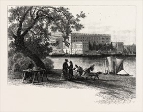 The Royal Palace, Stockholm, Sweden, 19th century engraving