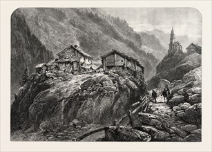 HEILIGENKREUTZ, OETZTHAL, OTZTAL, TYROL, TIROL, AUSTRIA, 19th century engraving