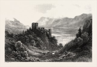 Ruins of the Brunnenburg, near Meran, Merano, South Tyrol, Italy, 19th century engraving