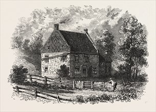 OLD DUTCH HOUSE, LONG ISLAND, NEW YORK, UNITED STATES OF AMERICA, US, USA, 1870s engraving