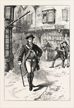 THE OFFICER AND THE BARBER'S BOY, 1870s engraving