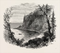 WOLFE'S COVE, QUEBEC, CANADA, 1870s engraving