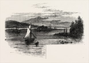 LAKE CHAMPLAIN, US, USA, 1870s engraving
