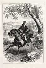 ESCAPE OF BENEDICT ARNOLD, 1740-1801, US, USA, 1870s engraving