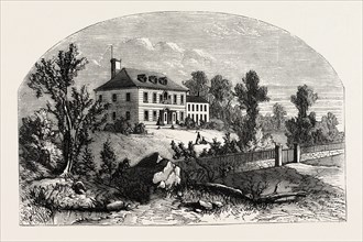 VIEW OF WASHINGTON'S QUARTERS AT MORRISTOWN, UNITED STATES OF AMERICA, US, USA, 1870s engraving