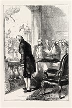 THE INSTALLATION OF GEORGE WASHINGTON, UNITED STATES OF AMERICA, US, USA, 1870s engraving