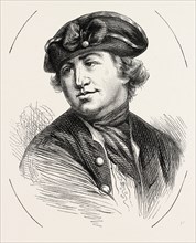 COMMODORE ROBERT HOPKINS, From a Print of 1776, AMERICAN NAVAL COMMANDER,US, USA, 1870s engraving