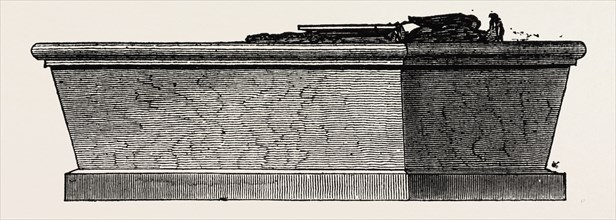 WASHINGTON'S SARCOPHAGUS, MOUNT VERNON, UNITED STATES OF AMERICA, US, USA, 1870s engraving