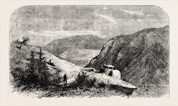 JEFFERSON'S ROCK, HARPER'S FERRY, VIRGINIA, UNITED STATES OF AMERICA, US, USA, 1870s engraving