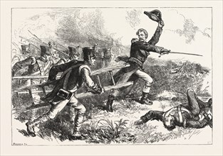 PAKENHAM LEADING THE ATTACK ON NEW ORLEANS, UNITED STATES OF AMERICA, US, USA, 1870s engraving