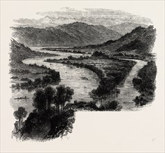 VIEW ON THE SUSQUEHANNA, UNITED STATES OF AMERICA, US, USA, 1870s engraving