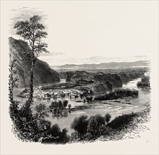 VIEW ON THE POTOMAC, UNITED STATES OF AMERICA, US, USA, 1870s engraving