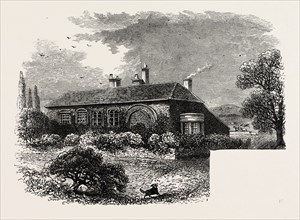 BREWSTER'S HOUSE AT SCROOBY, NOTTS., 1870s engraving