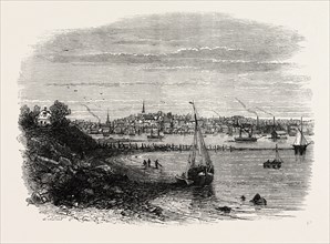 PROVIDENCE, RHODE ISLAND, UNITED STATES OF AMERICA, US, USA, 1870s engraving