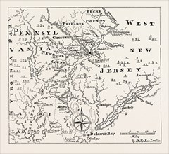 MAP OF PENNSYLVANIA AND WEST NEW JERSEY, From Thomas's History of Pennsylvania.UNITED STATES OF