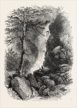 SOURCE OF THE ROANOKE, VIRGINIA, UNITED STATES OF AMERICA, US, USA, 1870s engraving