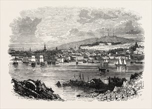 HALIFAX, NORTH AMERICA, US, USA, 1870s engraving