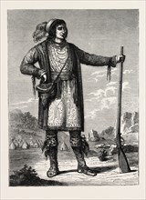 OSCEOLA, CHIEF OF THE SEMINOLES. From Catlin's North American Indians.US, USA, 1870s engraving
