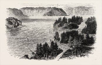 ST. JOHN'S RIVER, FRONTIERS OF NEW BRUNSWICK AND MAINE, NORTH AMERICA, US, USA, 1870s engraving