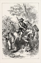MEXICAN FILIBUSTERS ON THE MARCH, 1870s engraving