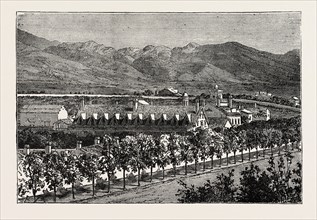 RESIDENCE OF BRIGHAM YOUNG, SALT LAKE CITY, UNITED STATES OF AMERICA, US, USA, 1870s engraving