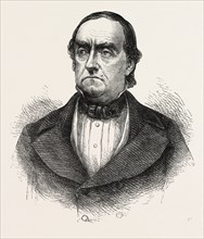 GENERAL CASS, LEWIS CASS, 1782-1866, AMERICAN MILITARY OFFICER, US, USA, 1870s engraving