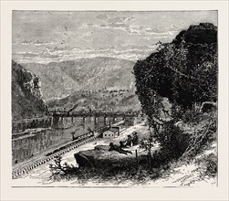 HARPER'S FERRY, UNITED STATES OF AMERICA, US, USA, 1870s engraving