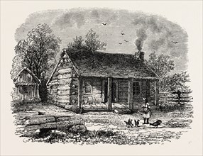 EARLY HOME OF ABRAHAM LINCOLN, GENTRYVILLE, INDIANA, UNITED STATES OF AMERICA, US, USA, 1870s