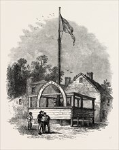 AN AMERICAN STUMP, UNITED STATES OF AMERICA, US, USA, 1870s engraving