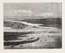 VIEW OF CHARLESTON HARBOUR, SHOWING THE FORTS AND SUNKEN VESSELS, UNITED STATES OF AMERICA, US,